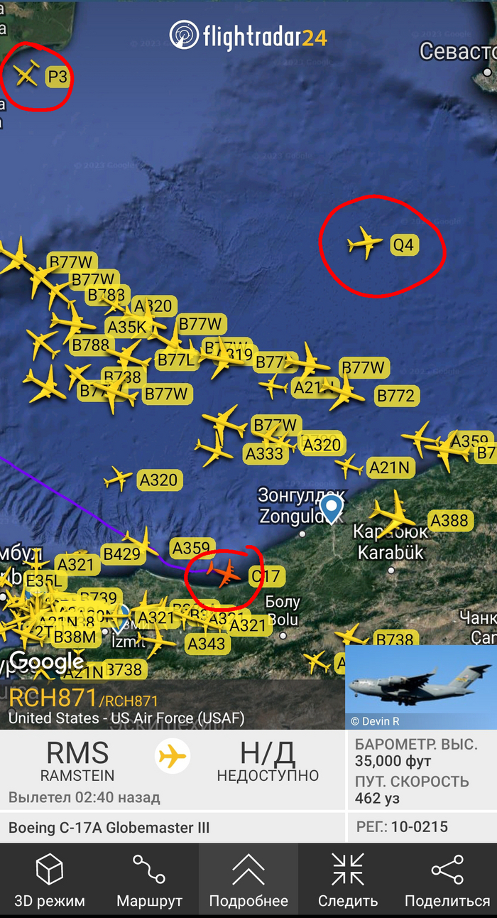 3       Flightradar24, Black Sea