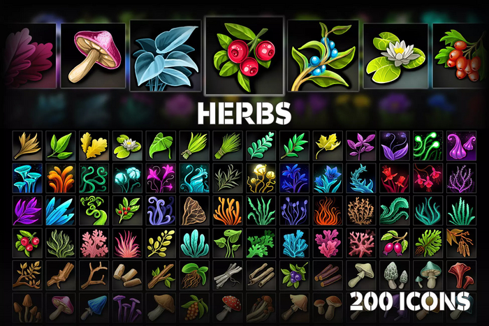    Herbs - Icons     , Gamedev, , Unreal Engine, , , , Unity, Asset store, , , ,  