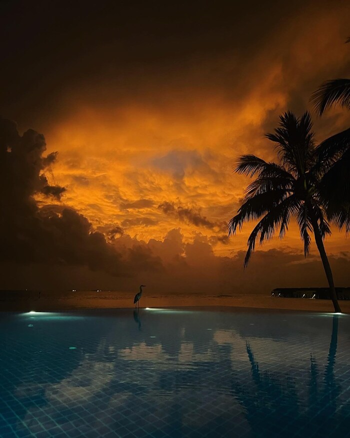 А я давайте поделюсь самым красивым закатом, который я видела Закат, Фотография, Мальдивы, Путешествия, Длиннопост