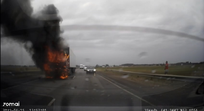 Горящая фура в Тамбовском районе