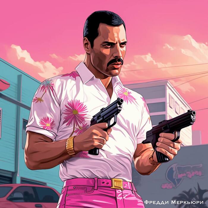    GTA Vice City Midjourney,  , ,  , GTA,   , , Game Art, , 