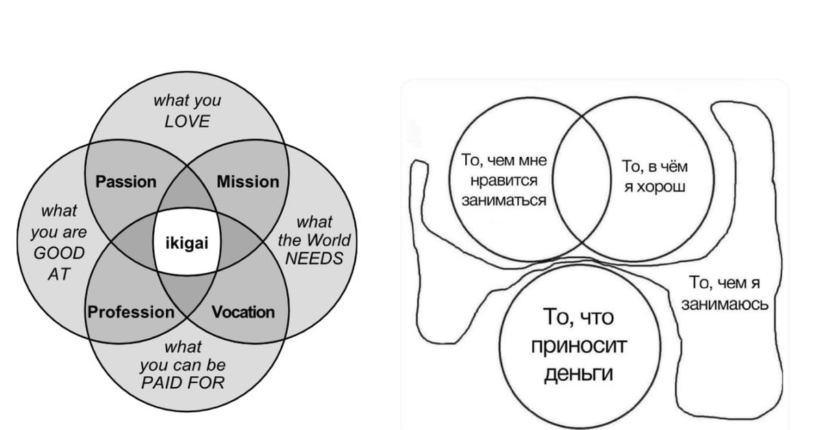 Икигай примеры заполнения схемы на русском