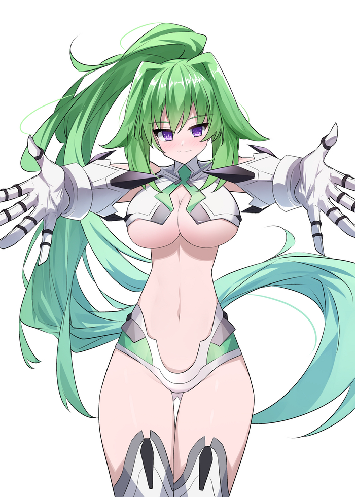    Anime Art, Hyperdimension Neptunia, Neptunia, Vert, Green Heart