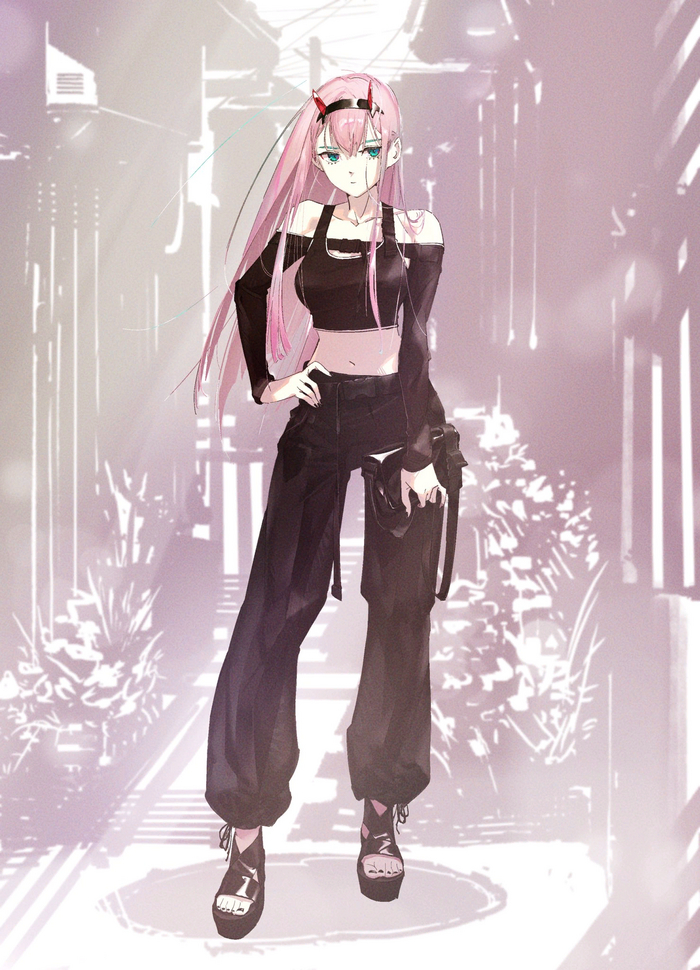 Zero two Anime Art, , Darling in the Franxx, Zero Two