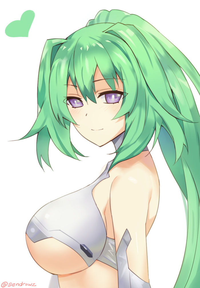 Green Heart Anime Art, Hyperdimension Neptunia, Neptunia, Vert, Green Heart, Sendrawz