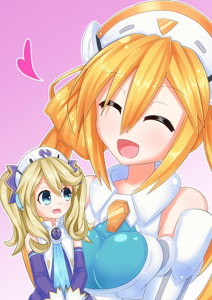 Orange Heart & Histoire Anime Art, Hyperdimension Neptunia, Neptunia, Uzume Tennouboshi, Orange Heart, Histoire