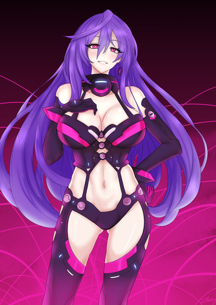 Iris Heart Anime Art, Hyperdimension Neptunia, Neptunia, Pururut, Plutia, Iris Heart, Zatsu