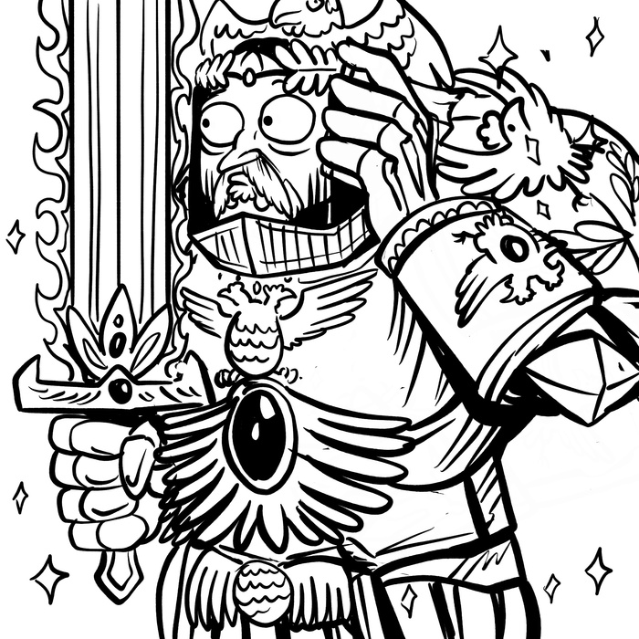 Превозношение Благодарность, Арт, Рисунок, Авторский комикс, Комментарии на Пикабу, Юмор, Мат, Warhammer 40k, Warhammer, Император человечества, Император, Длиннопост, Скриншот