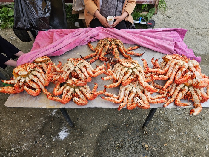 Вкусно кушать на Сахалине Сахалин, Дальний Восток, Остров, Подача блюд, Устрицы, Лопух, Краб, Завтрак, Шведский стол, Уха, Морепродукты, Рыба, Салат, Суши, Соджу, Саке, Пиво, Крабовое мясо, Еда, Необычная еда, Длиннопост