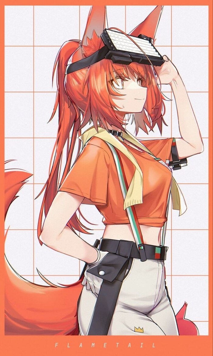 Flametail Anime Art, , Arknights, Flametail