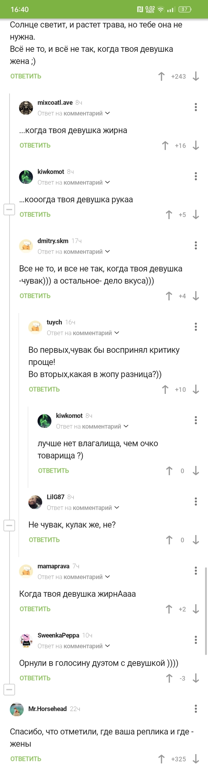 Ответ на пост «Ответ жены»