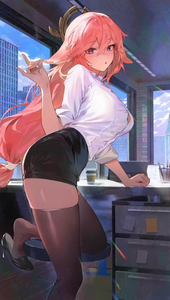 Yae Miko Genshin Impact, Yae Miko (Genshin Impact), , , , Anime Art, 