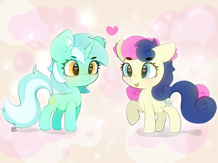    My Little Pony, Lyra Heartstrings, Bon Bon, Ponyart, 