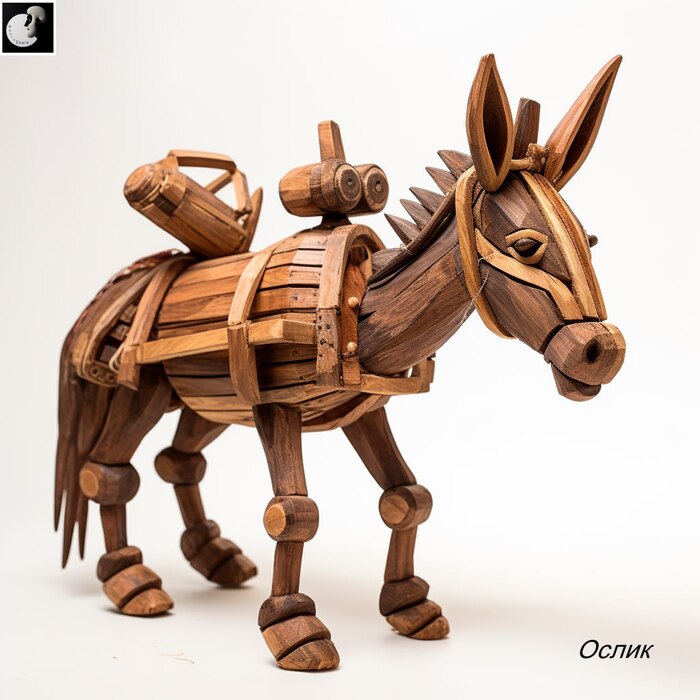 Троянский ослик (сгенерировано нейросетью)