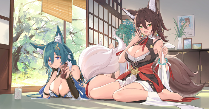  Anime Art, , Animal Ears, Honkai: Star Rail, Tingyun (Honkai: Star Rail), Yukong (Honkai: Star Rail), 