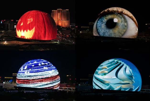 Будущее живой музыки или причуда миллиардера? Как устроена самая крупная сферическая конструкция в мире Изобретения, Познавательно, Техника, Лас-Вегас, Музыка, Звук, Timeweb, Технологии, Инновации, Электроника, Гифка, Длиннопост