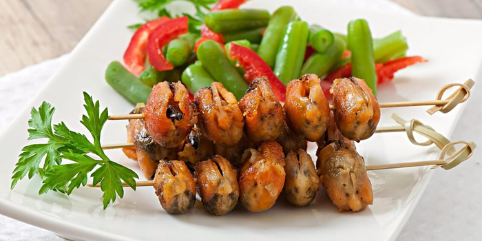 Европейское блюдо : Мидии с соусом барбекю на гриле всего за 15 минут