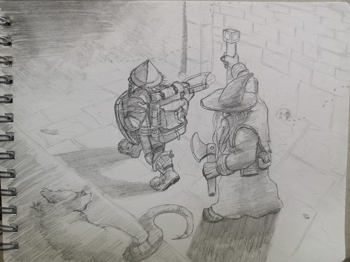 "В Подземье", рисунок карандашом