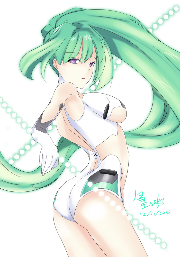 Green Heart Anime Art, Hyperdimension Neptunia, Neptunia, Vert, Green Heart