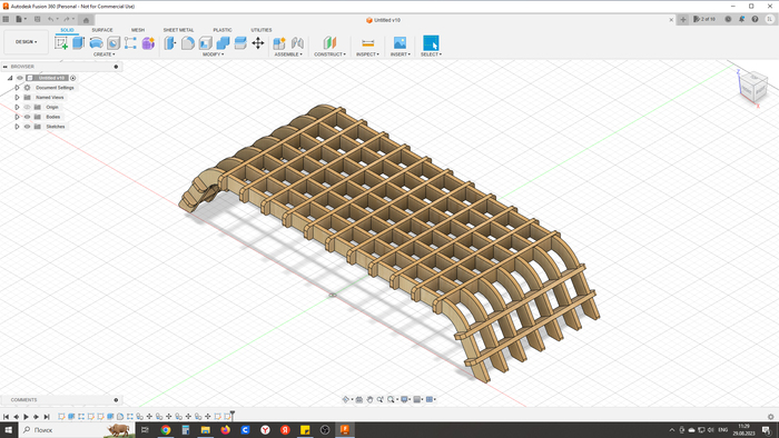 модель подставки в fusion 360