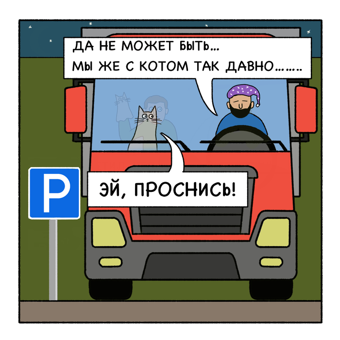 Напарник Комиксы, Авторский комикс, Кот Вулкан и дальнобой (комикс), Длиннопост