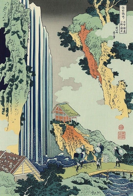 "Водопад Оно на Кисокайдо", (ок. 1833 г.)