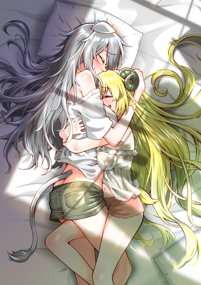    -    Hololive, Shishiro Botan, Tsunomaki Watame, , , Anime Art