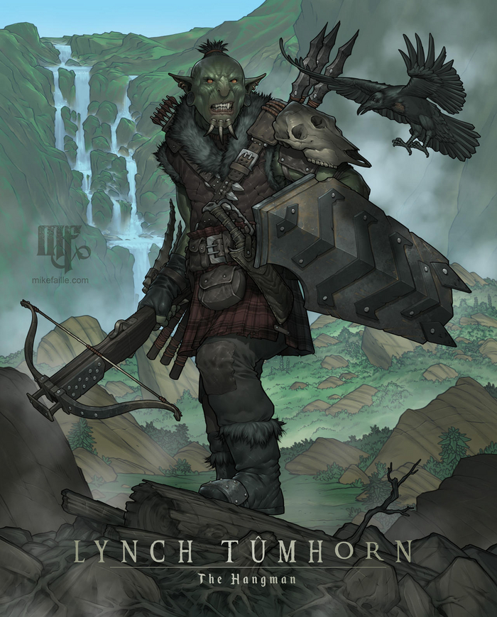 Lynch, a Half-Orc barbarian/fighter.