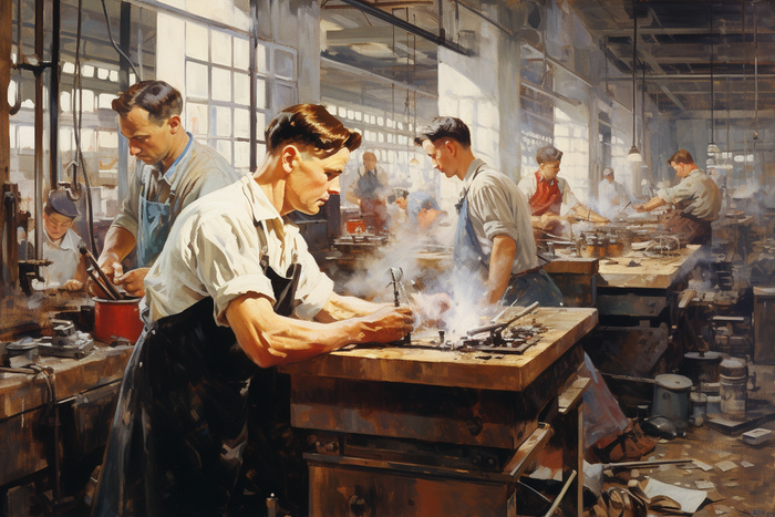 СССР в стиле Нормана Роквелла Midjourney, Арты нейросетей, Норман Роквелл, СССР, США, Живопись, Длиннопост