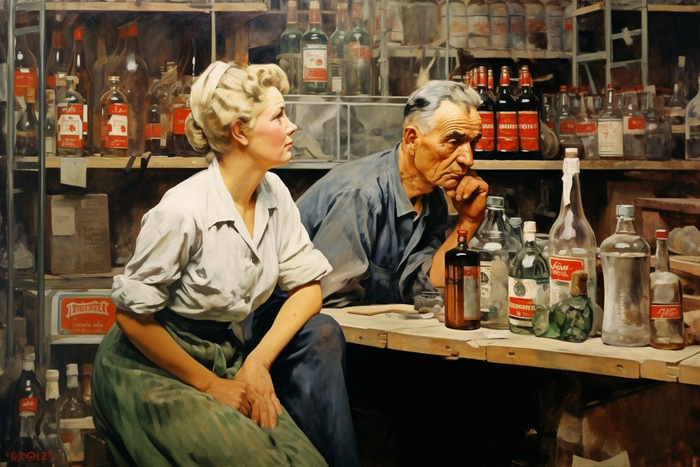 СССР в стиле Нормана Роквелла Midjourney, Арты нейросетей, Норман Роквелл, СССР, США, Живопись, Длиннопост