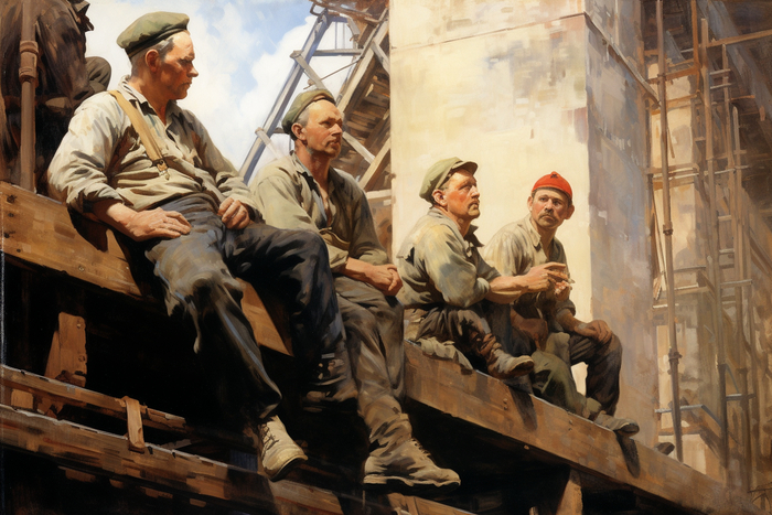 СССР в стиле Нормана Роквелла Midjourney, Арты нейросетей, Норман Роквелл, СССР, США, Живопись, Длиннопост