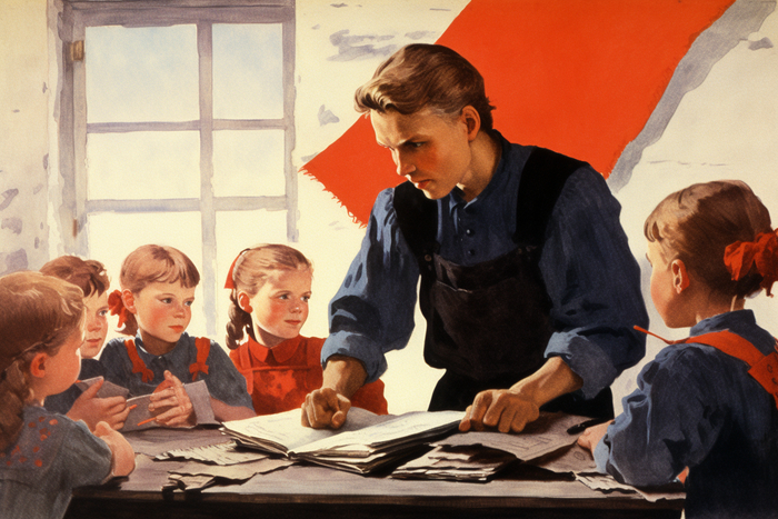 СССР в стиле Нормана Роквелла Midjourney, Арты нейросетей, Норман Роквелл, СССР, США, Живопись, Длиннопост