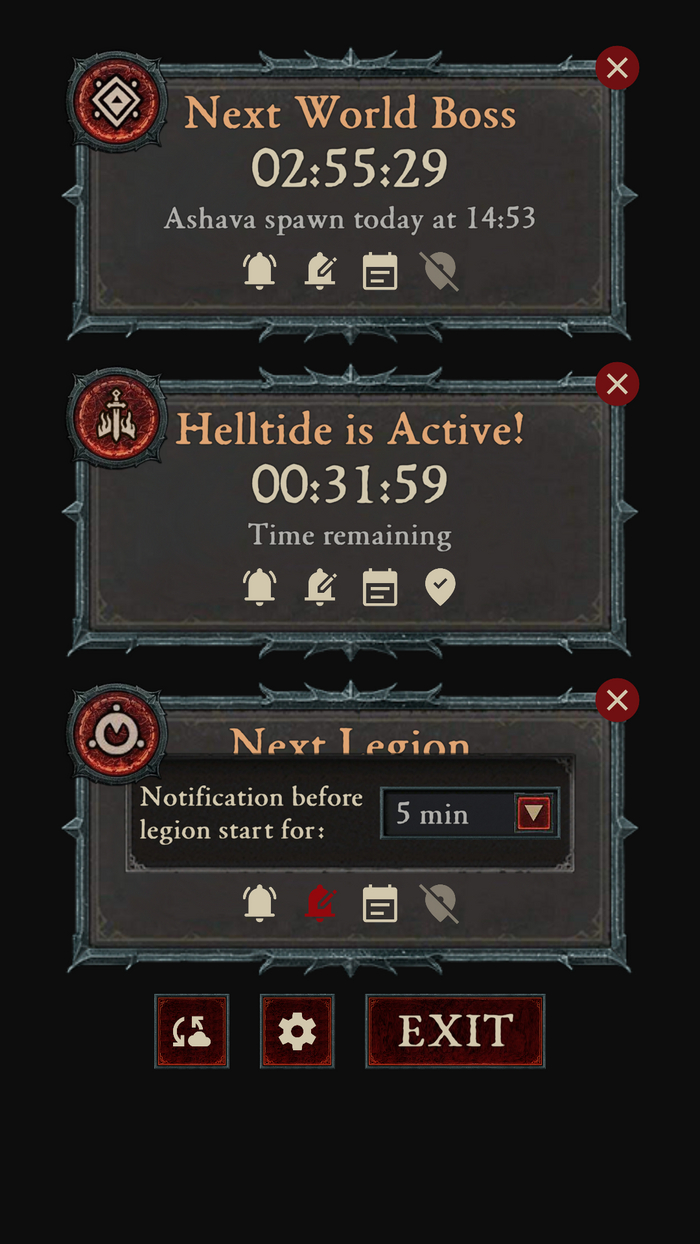    Helltide   Diablo IV "D4 Events Time Tracker" Android, Diablo IV, Blizzard, Unity, 