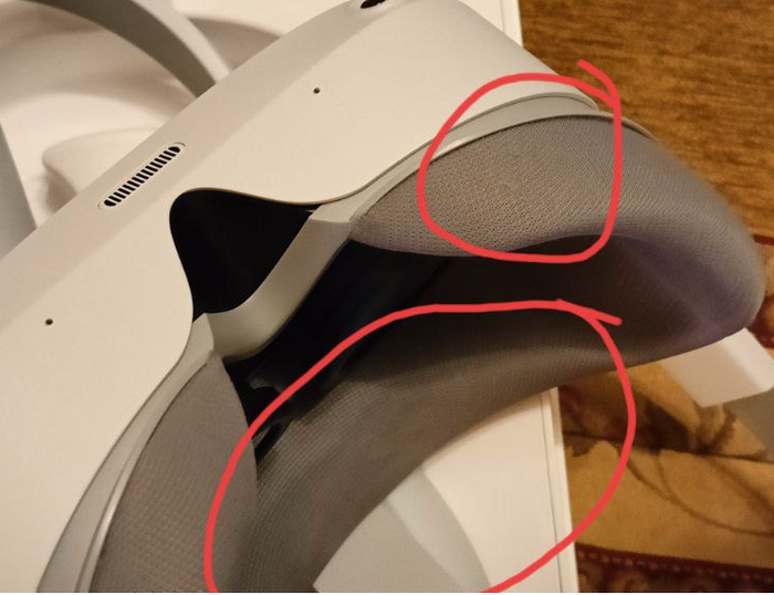 Следы пота и потертости на лицевой маске