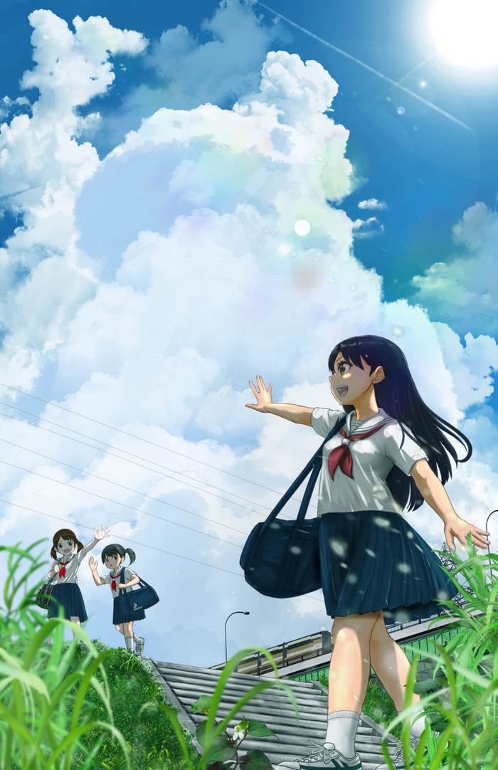 Увидимся Аниме, Anime Art, Original Character, Seifuku, Школьницы