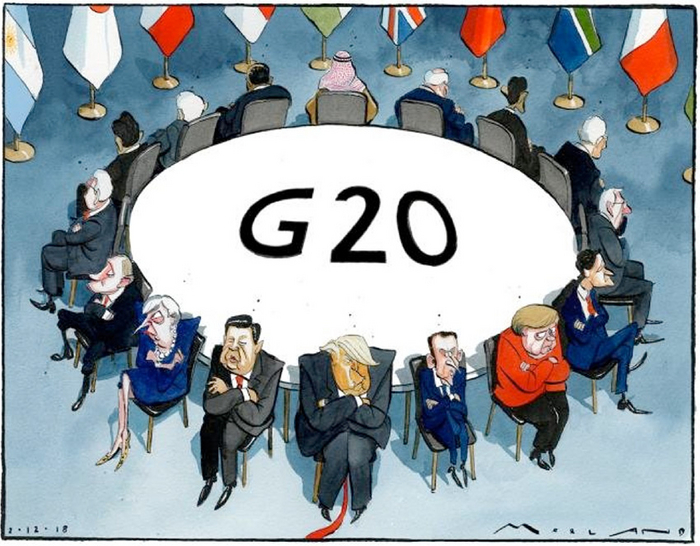 Например, старая карикатура G20 еще с Трампом.