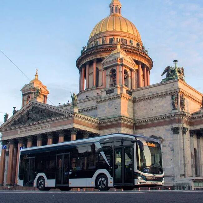 Новый электробус MAN вышел на линию в Санкт-Петербурге Общественный транспорт, Транспорт, Санкт-Петербург, Электробус, Автобус, Электромобиль, Длиннопост