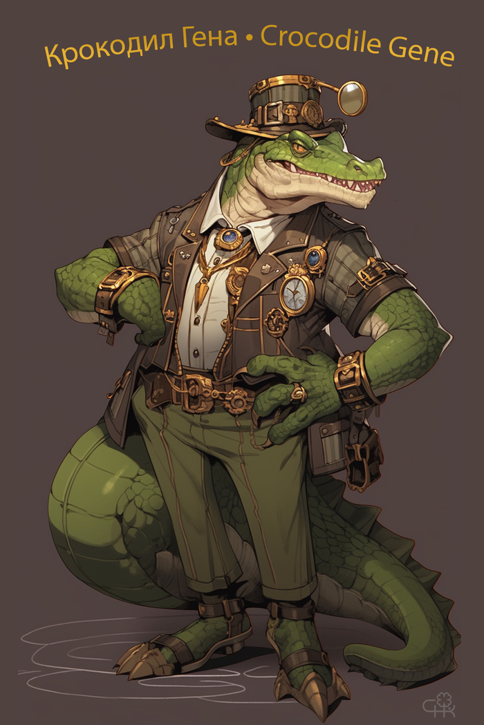 Крокодил Гена в стиле стимпанк