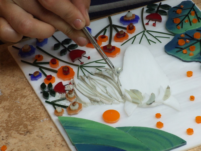 Фото 12. Сборка панно в технике фьюзинг.