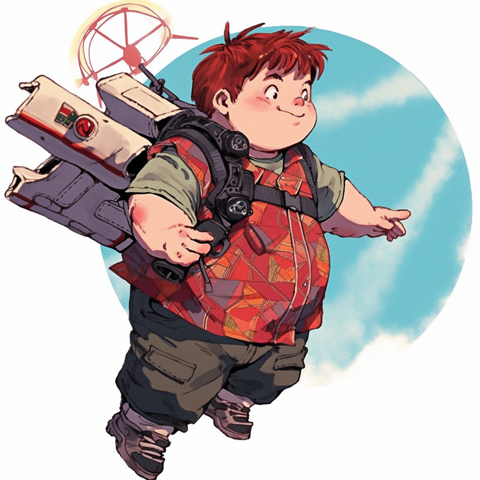 Карлсон с маленьким пропеллером и большим мотором.