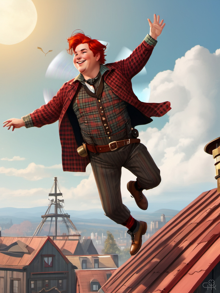 Летящий Карлсон от Stable Diffusion - SDXL