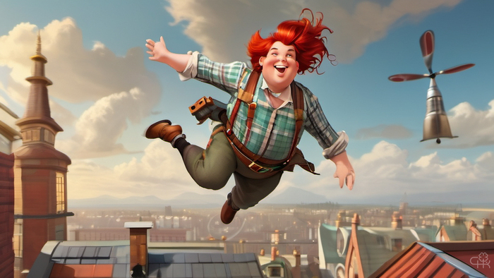 Карлсон - отдельно, пропеллер - отдельно. Зато с настроением!