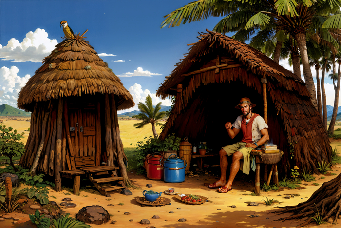 Задача изобразить любимую сказу/рассказ/книгу, я взял свою любимую(Робинзон Крузо)