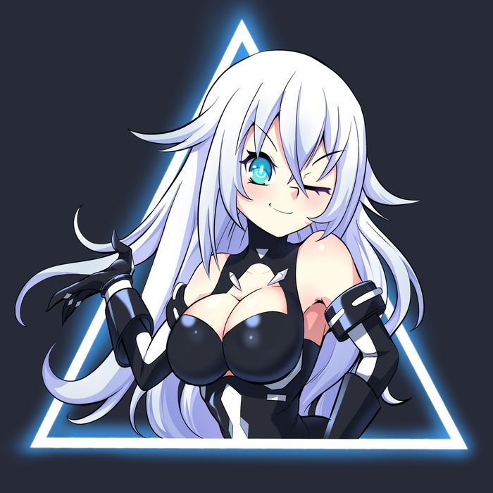 Goddesses Anime Art, Hyperdimension Neptunia, Neptunia, Neptune, Purple Heart, Noire (Black Heart), Black Heart, Vert, Green Heart, Blanc, White Heart, 