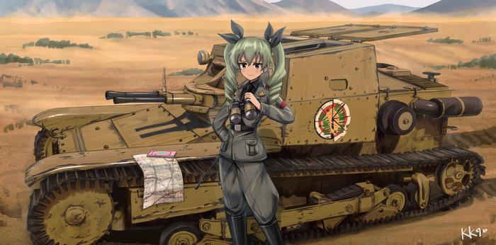 Desert Patrol , Anime Art, Girls und Panzer, Anchovy, Anime Military