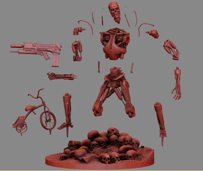 Terminator T-800 Endoskeleton Rekvizit T2 V2 3D print model 3D ,  , , 3D , 3D , 3D, ,  ,  , , , , 