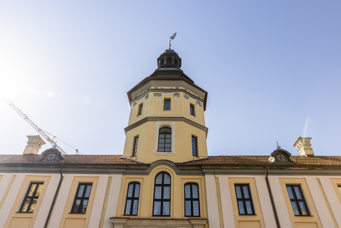 Строят или реставрируют стены вокруг замка