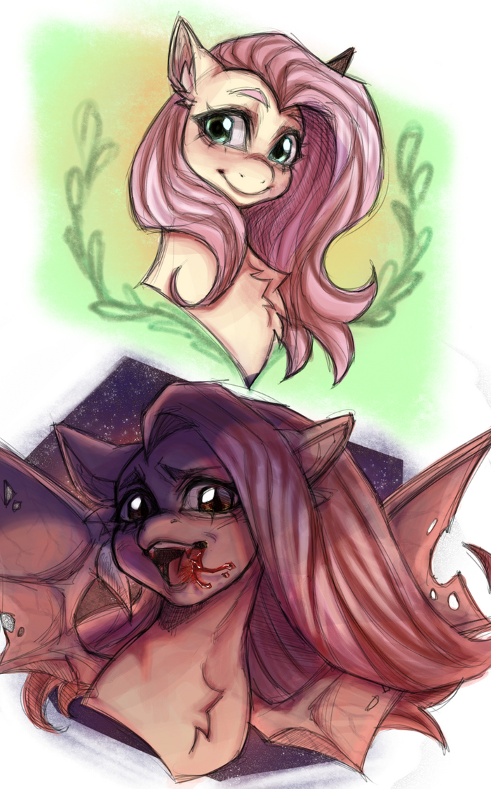  My Little Pony, Ponyart, Flutterbat, Fluttershy