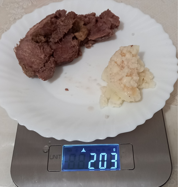 Масса мяса и жира.