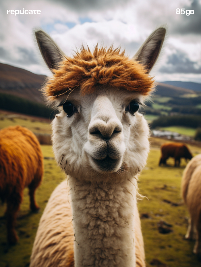 a close up of a alpaca looking at the camera, a stock photo by Juan Villafuerte, featured on unsplash, aestheticism, photo taken with nikon d750, dslr camera, lomo